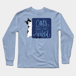 Cat rules the world Long Sleeve T-Shirt